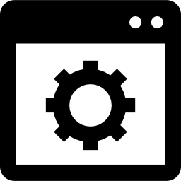 Open window with gear sign icon