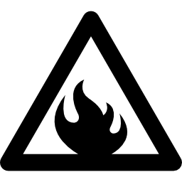 Warning flammable sign icon