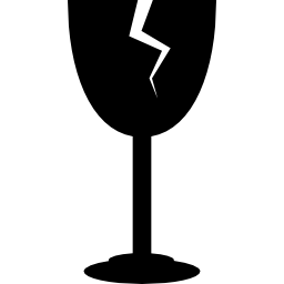 copo de vinho com silhueta de crack Ícone