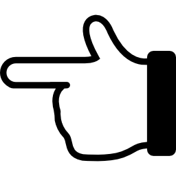 Hand with finger pointing to the left icon