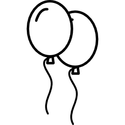 Two balloons outline icon