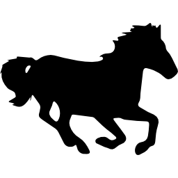 Horse in running motion silhouette icon