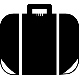 koffer met witte banden en details icoon