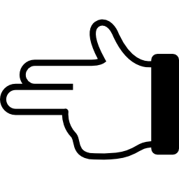 Hand resembling a gun gesture icon
