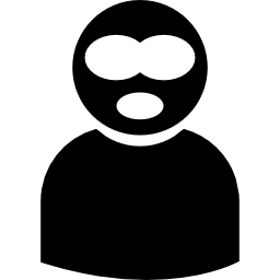 Terrorist man silhouette with bonnet mask icon
