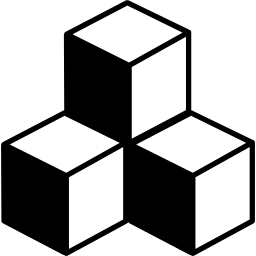 Cubes in stack with shadow icon