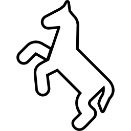 esquema de caballo levantando pies delanteros vista lateral icono