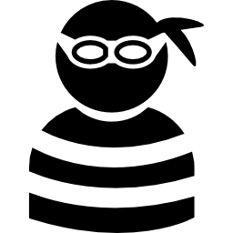 Criminal wearing eye piece and striped top icon