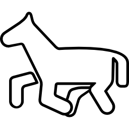 Horse pony cartoon outline icon