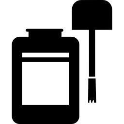 Correction fluid with open cap and brush icon