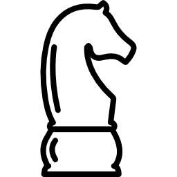 variante del contorno del pezzo degli scacchi del cavallo icona