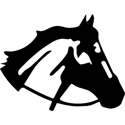 cabeça de cavalo vista lateral direita silhueta Ícone