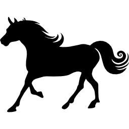 cavalo com silhueta de crina encaracolada Ícone