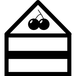 rebanada de pastel con cerezas encima icono