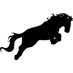 Horse attacking motion silhouette icon