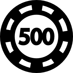 Poker chip worth 500 icon