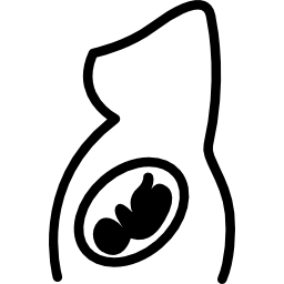 parte do corpo com bebê dentro Ícone