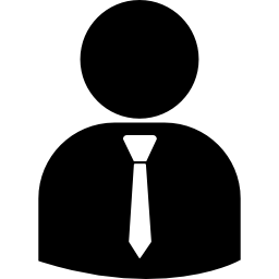 Business person silhouette wearing tie icon