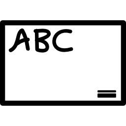 pizarra con letras abc icono