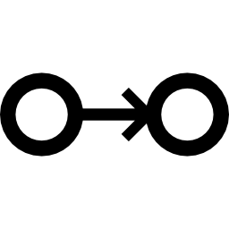 contorno de círculo pequeño conectado a otro contorno de círculo pequeño icono