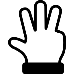 ręka pokazuje gest numer cztery ikona