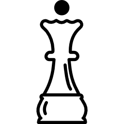 Контур шахматной фигуры королевы иконка