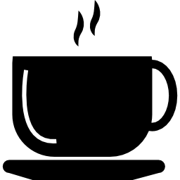 Cup of hot drink on saucer icon