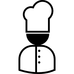 Male chef with uniform and toque icon