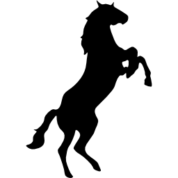 variante della silhouette del cavallo in piedi rivolta a destra icona