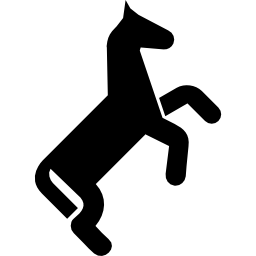 正しい方向を向いた馬の漫画のバリアント シルエット icon