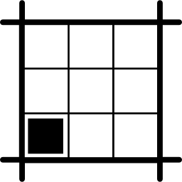 disposizione quadrata con scatole icona
