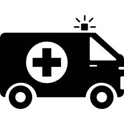 ambulanza con segno di primo soccorso icona