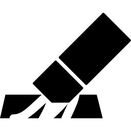 Eraser used to remove black line icon