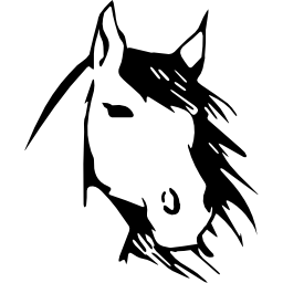 schizzo della vista frontale del volto di cavallo icona