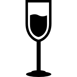copa de champán con bebida icono