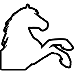 cavalo levantando pés delineiam vista lateral direita Ícone