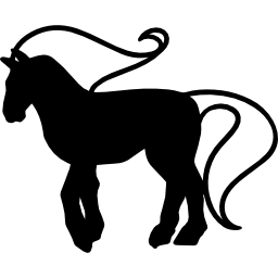 silueta de caballo con contorno de melena icono