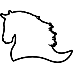 Horse beautiful side view outline icon