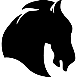 variante della vista laterale destra della sagoma del volto di cavallo icona