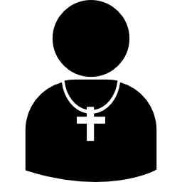 pastor silhouette mit kreuz icon