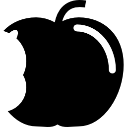mela con grande morso icona