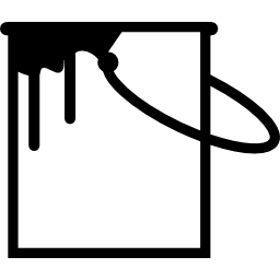 Paint bucket with paint mess icon