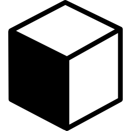 variante de cubo com sombra Ícone