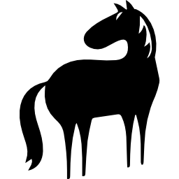 Мультяшный вариант лошади в полный рост, обращенный влево иконка