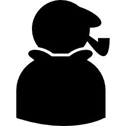 sherlock holmes silhouette mit zigarrenpfeife icon