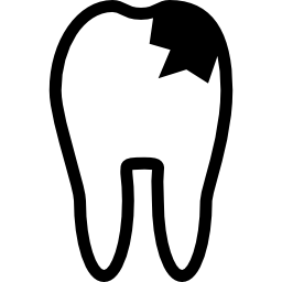 profilo del dente con carie icona