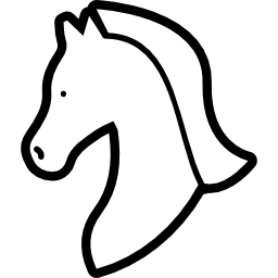 contorno de cabeza de caballo hacia la izquierda icono