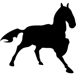 paard dat een pose-silhouet maakt icoon