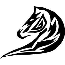 variante del arte del tatuaje del caballo hacia la izquierda icono