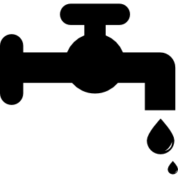 Water faucet with water droplet icon